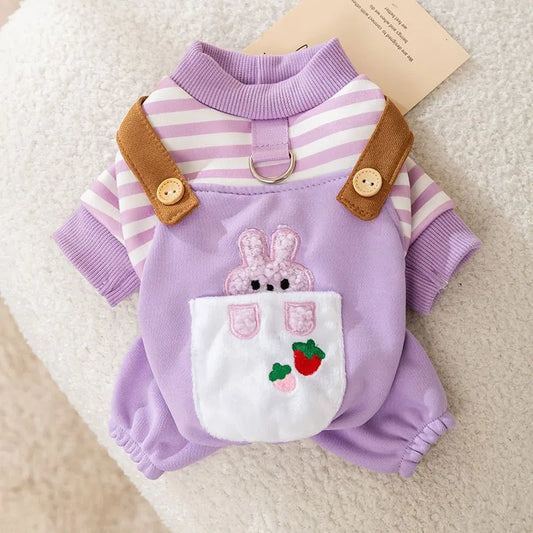 Striped Dog Jumpsuit Pet Clothing Puppy and Kitten Sweatshirt Chihuahua Costume French Bulldog Romper Luxury Dog Clothes New