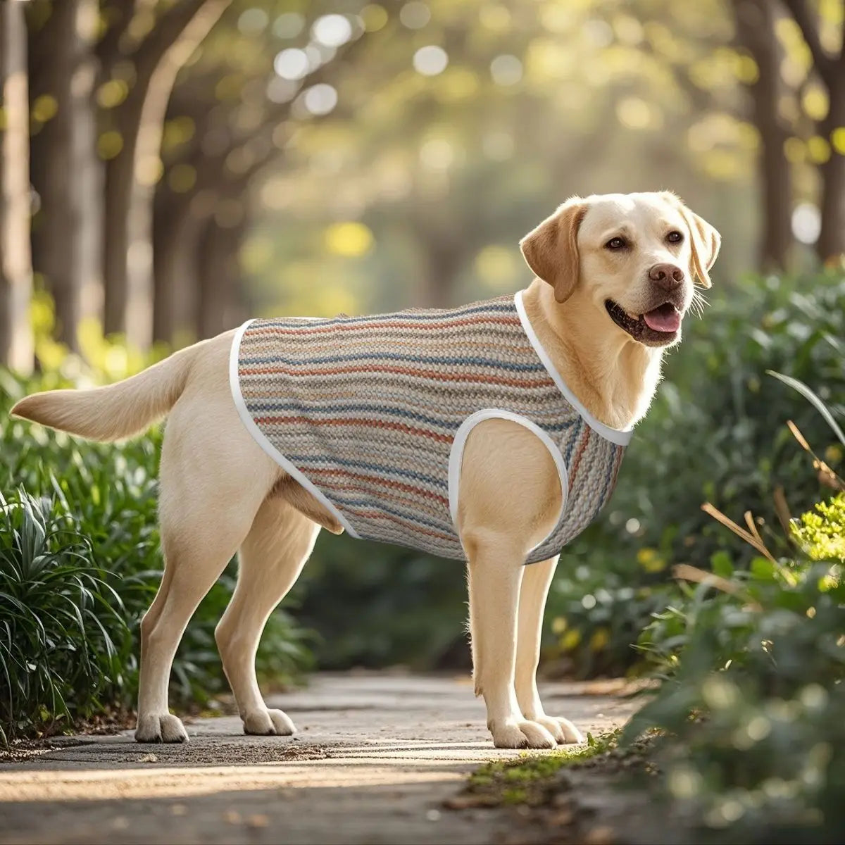 Vintage Bohemian Geometric Stripes Dogs Clothes Breathable Thin Luxury Fabric Texture Pet Vests Large Dog Jacket Pet Accessories