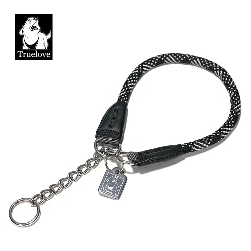 Truelove Pet P-Collar New Strong Metal Stainless Steel Nylon Braided Large Rope Training Dog Premium Designer Luxury TLC5374