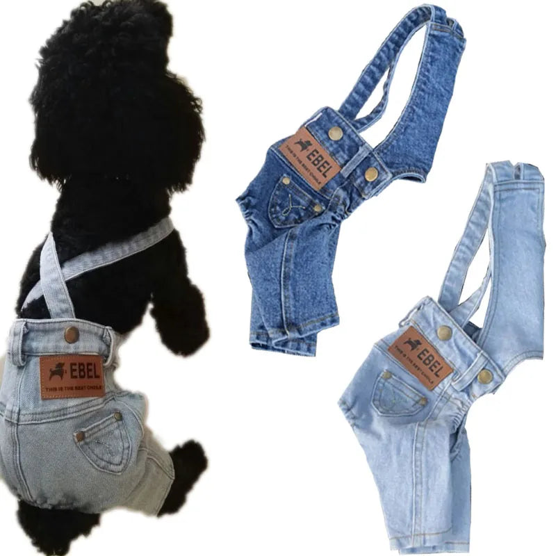 Denim Jumpsuit for Dogs Costumes Cowboy Strap Overalls Pet Dog Clothes French Bulldog Yorkshire Terrier Puppy Dog Jeans Pants XL
