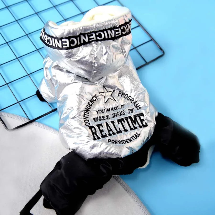 Dog Winter Clothes Thick Fleece Overalls for Small Dogs Windproof Dog Hooded Parka Luxury Designer  Shih Tzu Jumpsuit Onesie