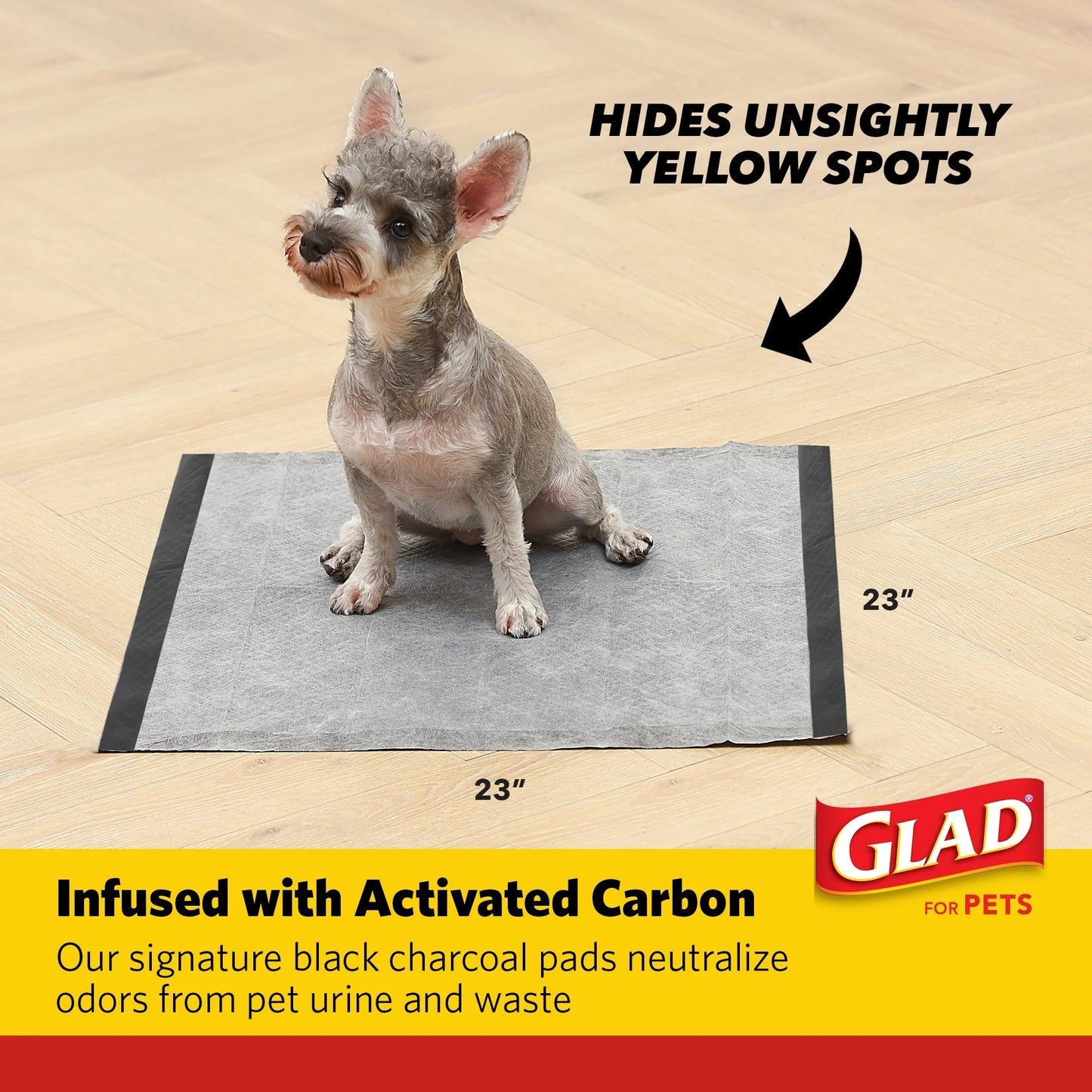 (4 Pack)  Activated Charcoal Leak-Resistant Training Pads for Dogs, 23In X 23In, 100 Count