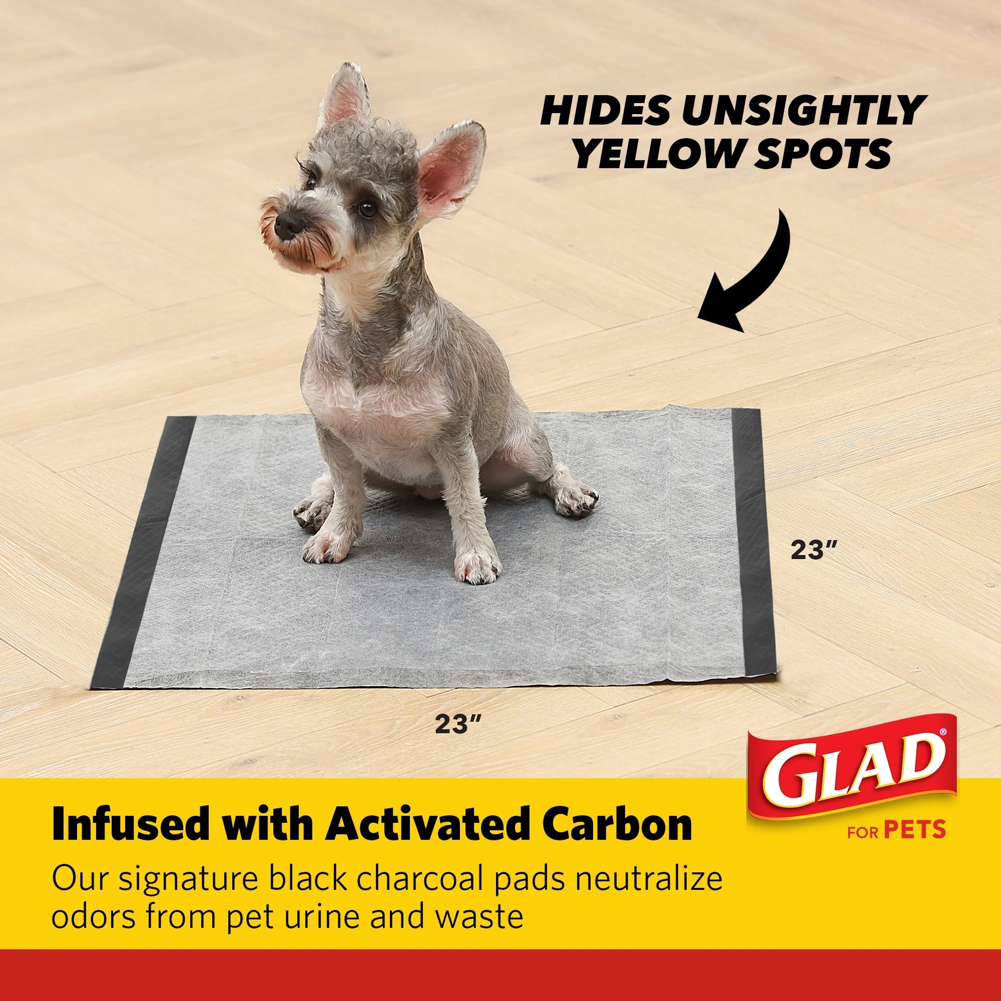 (4 Pack)  Activated Charcoal Leak-Resistant Training Pads for Dogs, 23In X 23In, 100 Count