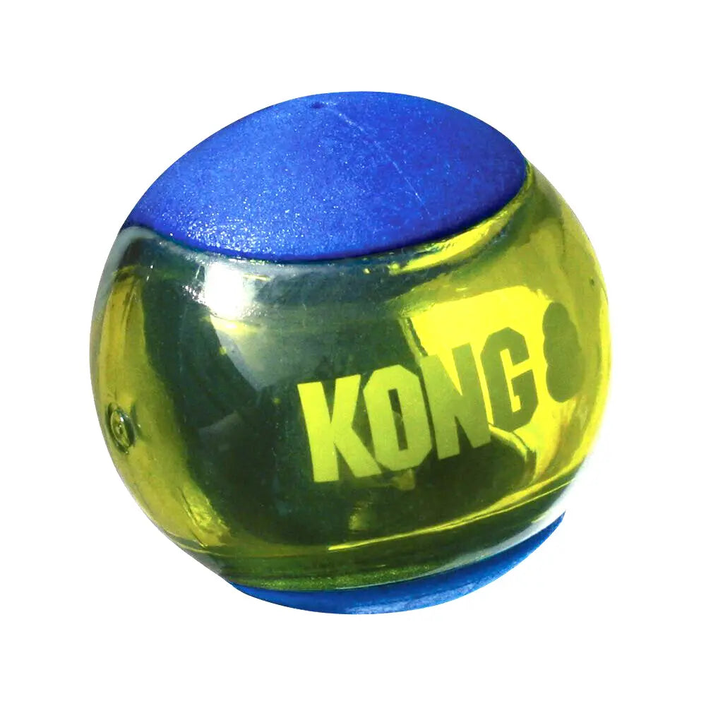 KONG Squeezz Action Ball Medium Blue 3 Pack Squeaky Dog Fetch Toy