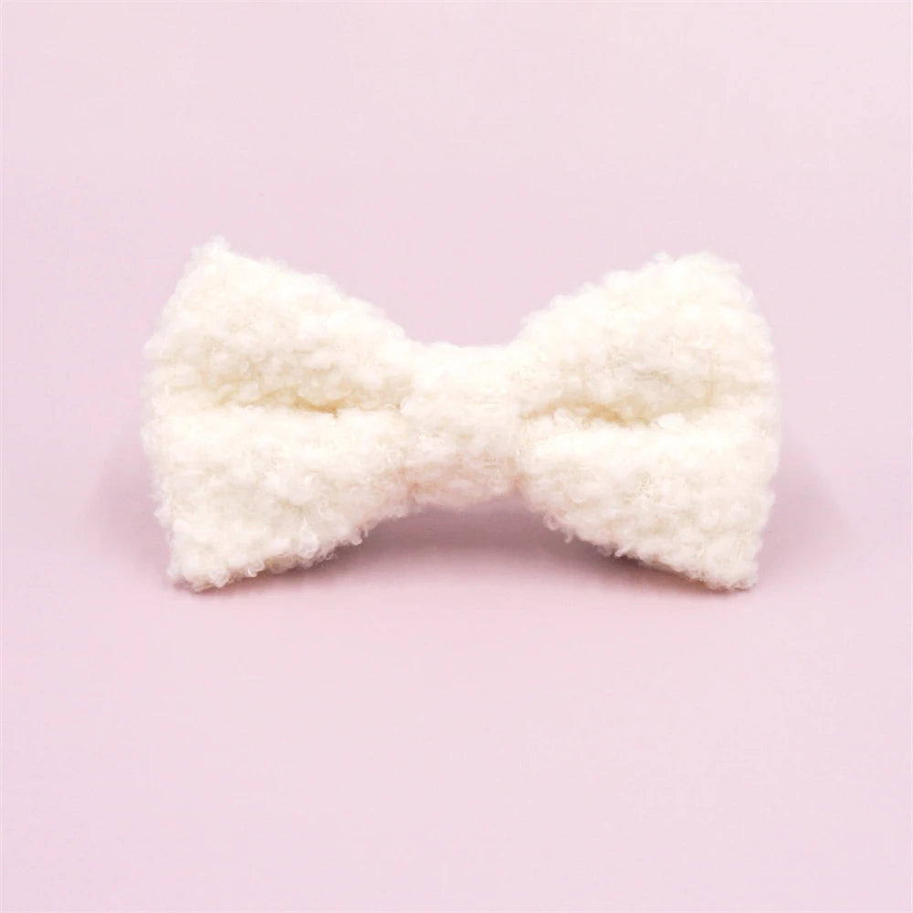 White Teddy Fleece Personalized Dog Harness and Leash Set Luxury Designer Dog Collar for Small Dogs Cute Puppy Collar Poop Bag