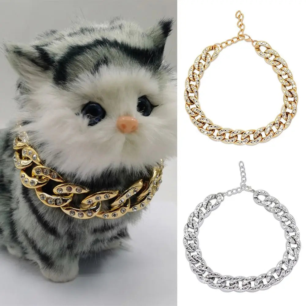 Luxury Pearls Cat Jewelry Crystal Diamond Dogs Rhinestone Collar Pet Necklace Dog Supplies