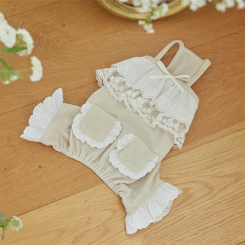 Pet Lace Jumpsuit Cute Pet Teddy Overalls Spring  Cat Pants Puppy Clothes Dog Pajamas Dog Clothes for Small Dogs