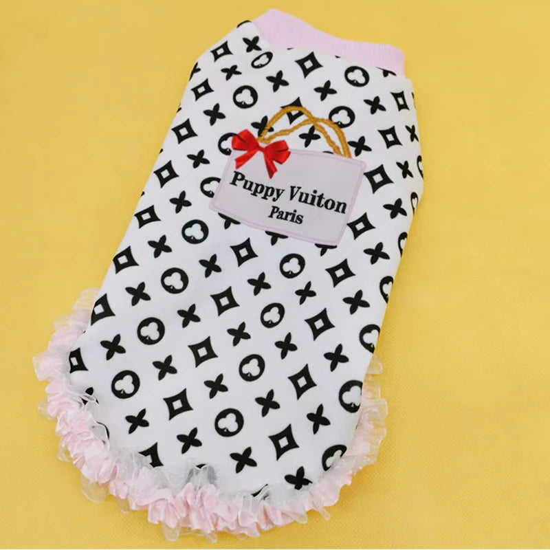 Spring Summer Luxury Dogs Clothes Lace Dresses Cute Sweet Princess Dresses Chihuahua Collar Dogs Puppy And Medium Dog Clothing