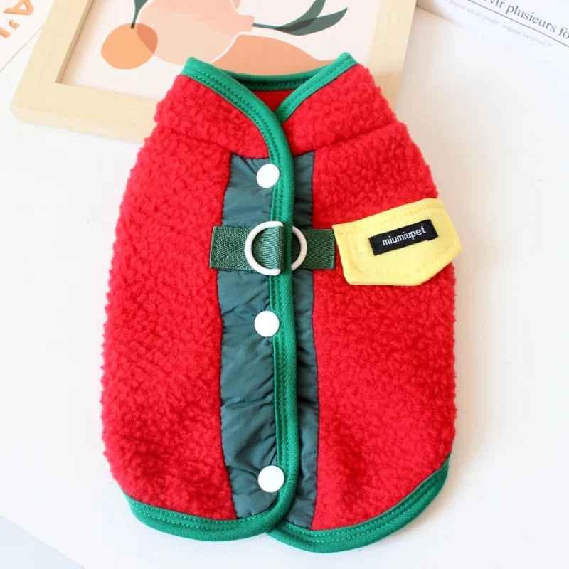 Puppy Winter Clothes Thin Fleece Dog Coat Cardigan Warm Dog Vest Chihuahua Jacket Bichon Costume Plush Coats Luxury Dog Clothing