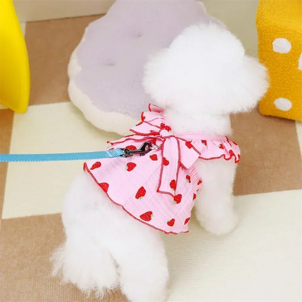 Luxury Summer Strawberry Dress small-dog Clothes Dog