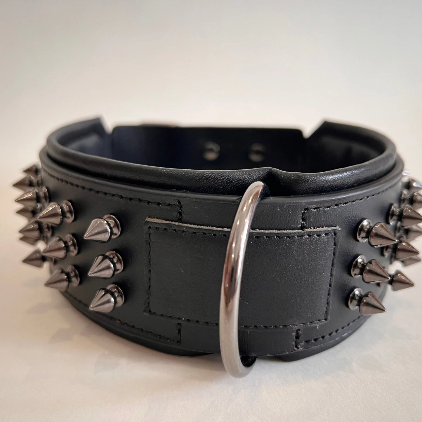 Luxury genuine leather dog collar, studded anti bite dog chain, 2.5-6cm wide dog collar, double-layer cowhide pet accessories