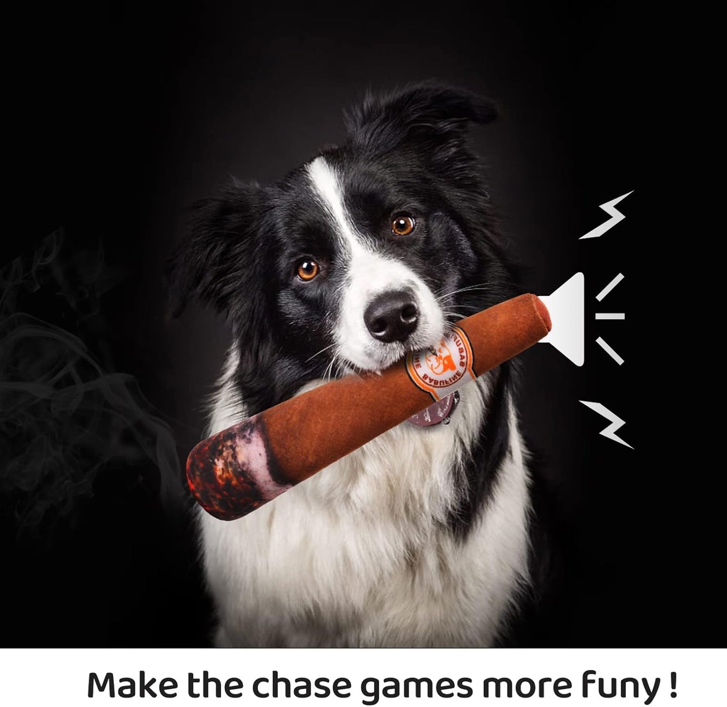 Funny Cigar Dog Toys, 2 PCS Interactive Toy with Squeaker, Cute Plush Squeaky Dog Toys, Dog Birthday Gifts for Puppy Medium Small and Large, Happy Hour Chewing Dog Toy, Durable and Safe Dog Chew Toy