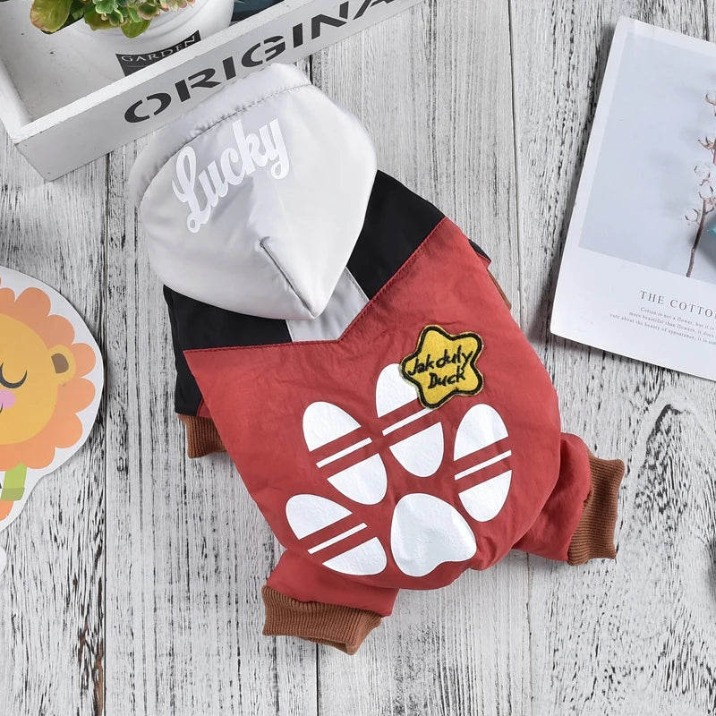 Sports Pet Down Jacket Windproof Overalls Pants Blue Red Rompers For Small Breeds Dogs Winter Warm Clothing Yorkshire Poodle