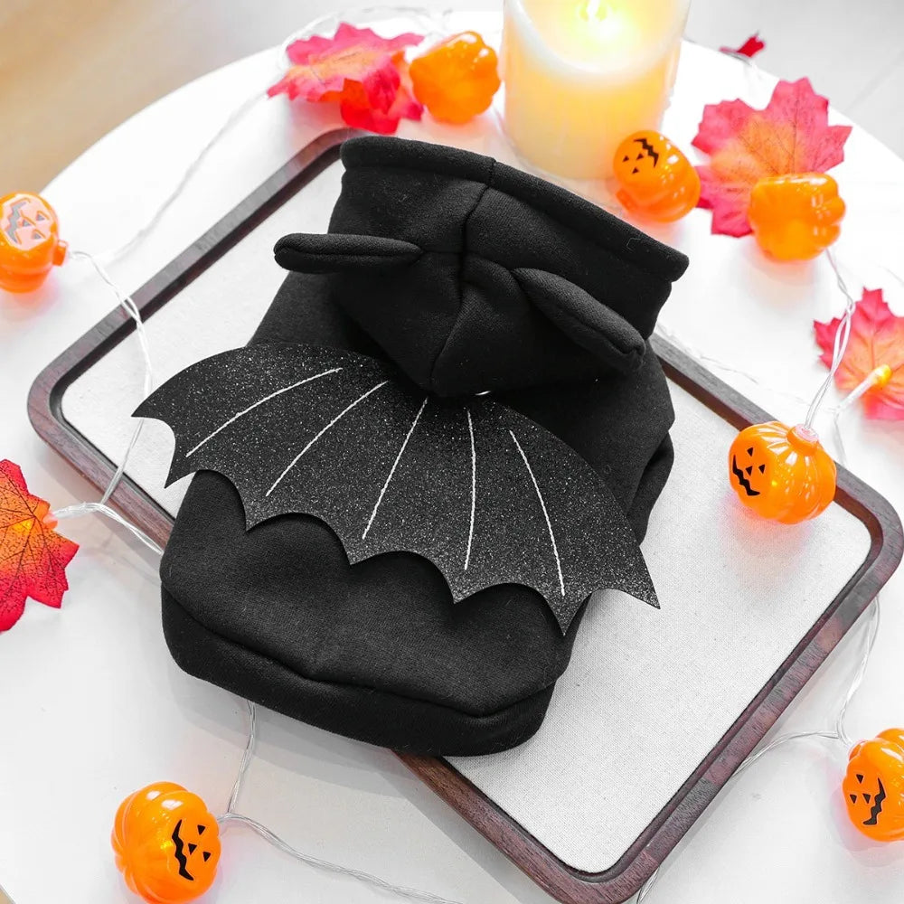 Creative Casual Halloween Pet Clothes Fashion Soft Pet Cosplay Clothes Warm with Wings Dog Sweater Festival Party
