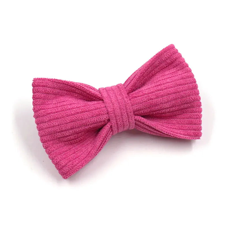 Luxury Pet Harness for Dogs Personalized Magenta Female Bowtie Dog Collar Durable Fully Adjsutable Cute Puppy Collar Leash Set