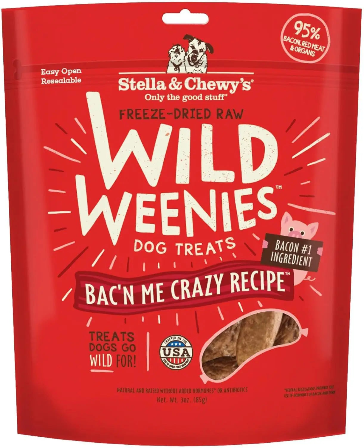 Freeze-Dried Raw Wild Weenies Dog Treats - High-Protein Training Treats for Dogs & Puppies