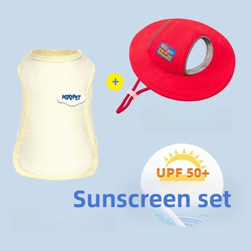 Summer Dog Clothing Cooling Large Dog Clothes Pet Dogs Coolings Vest Puppy Luxury Vests Clothes for Medium Dogs Cap Costumes