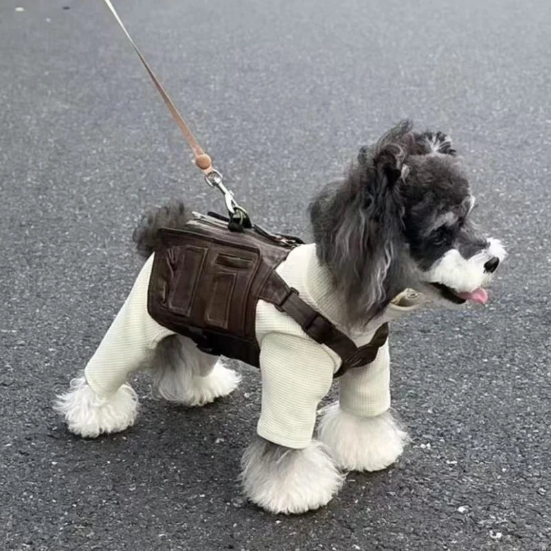 Spring Dogs Jackets Luxury Designer Schnauzer Small Breed Dogs Clothes Bichon Teddy Workwear Strap Vest Puppy Jackets York