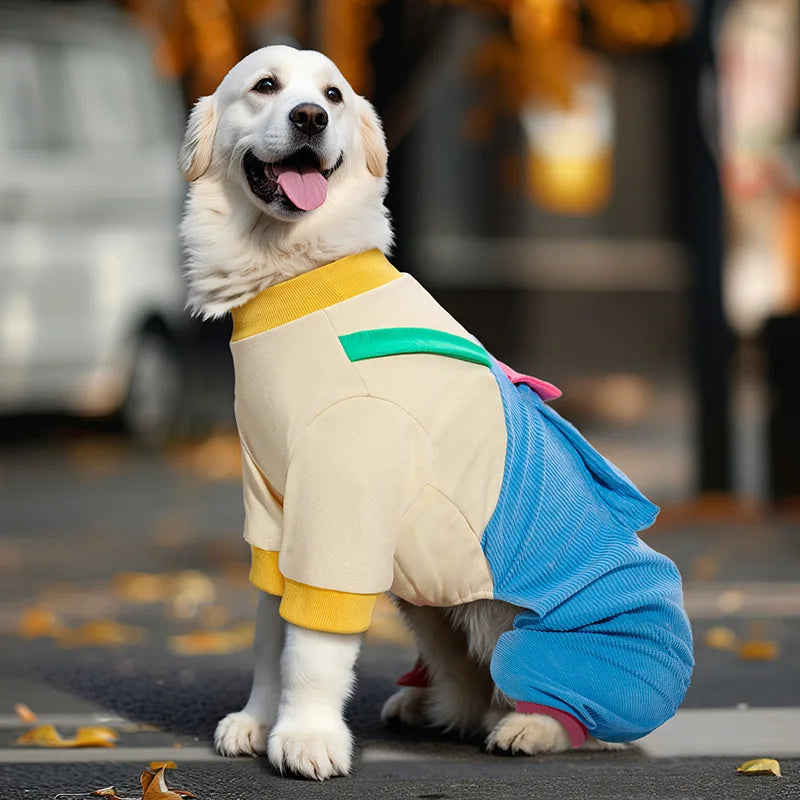 Pet Clothing Overalls and Pants Four Legged Autumn and Winter Dog Clothing Big Dog Anti Dirty Clothes Big Cat Clothes Autumn