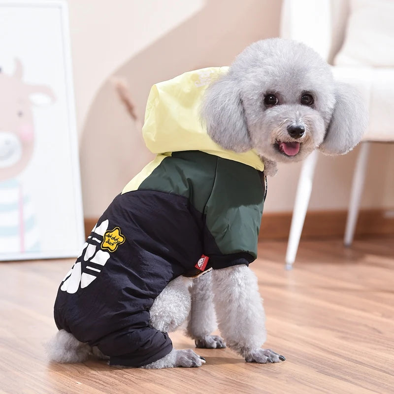 Sports Pet Down Jacket Windproof Overalls Pants Blue Red Rompers For Small Breeds Dogs Winter Warm Clothing Yorkshire Poodle