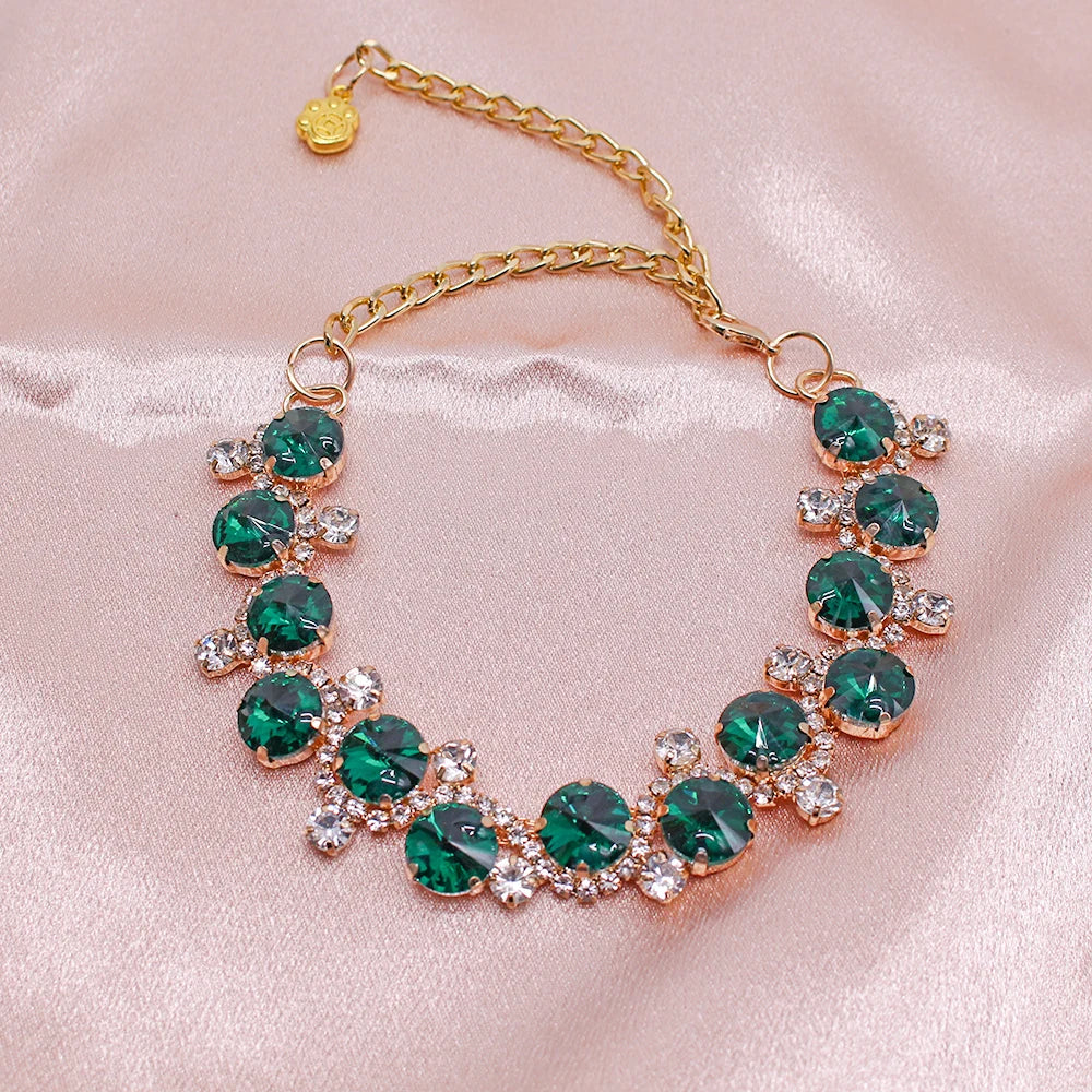 Pet Cat Accessories Luxury Cat Crystal Chain Necklace Adjustable Wedding Diamond Collar for Small Dogs Kitten Cat Puppy Necklace