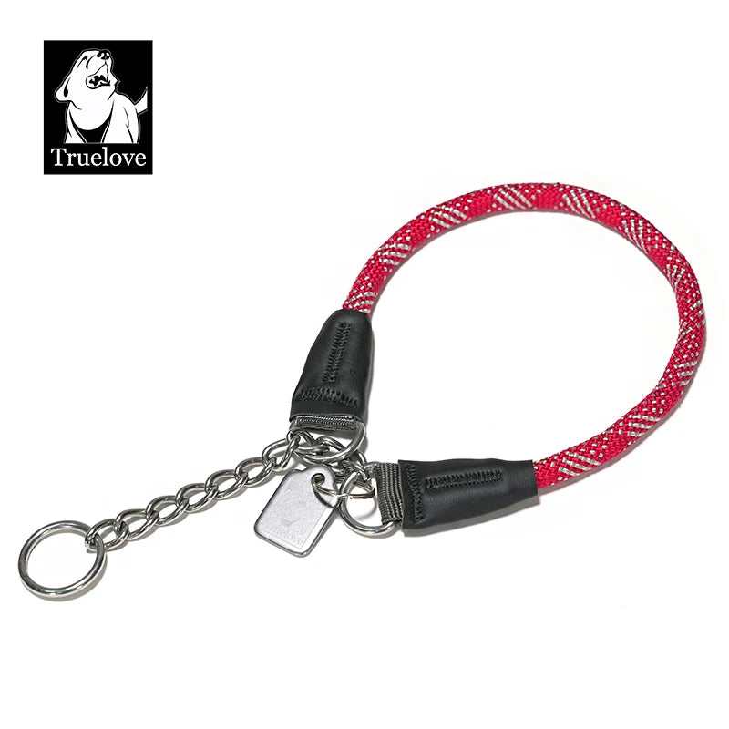 Truelove Pet P-Collar New Strong Metal Stainless Steel Nylon Braided Large Rope Training Dog Premium Designer Luxury TLC5374