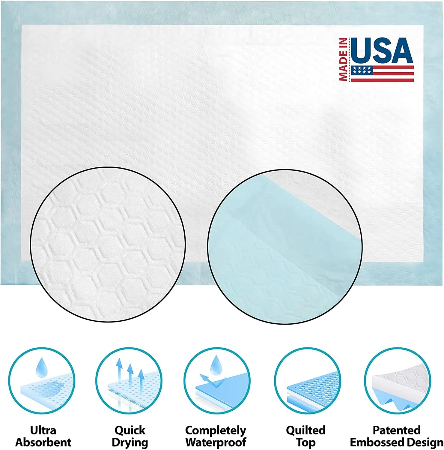 Large 150 Ultra Absorbent Pet Training and Puppy Pads, 23" X 36", Heavy Duty, Quilted, 65 Grams with Odor Blocking, Potty Training Pads for Pets and Puppies