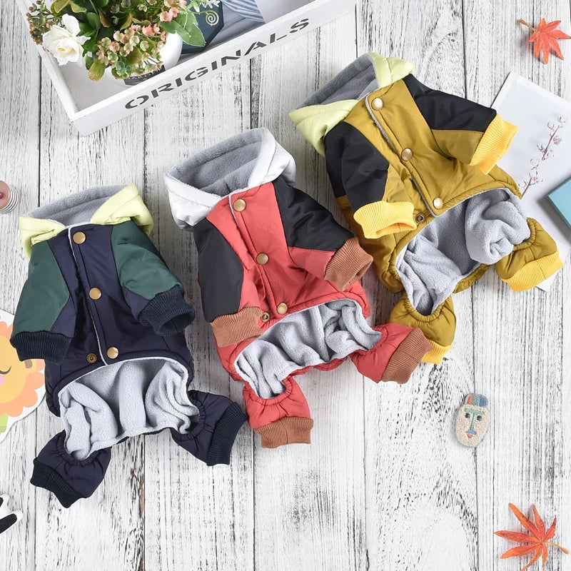 Sports Pet Down Jacket Windproof Overalls Pants Blue Red Rompers For Small Breeds Dogs Winter Warm Clothing Yorkshire Poodle