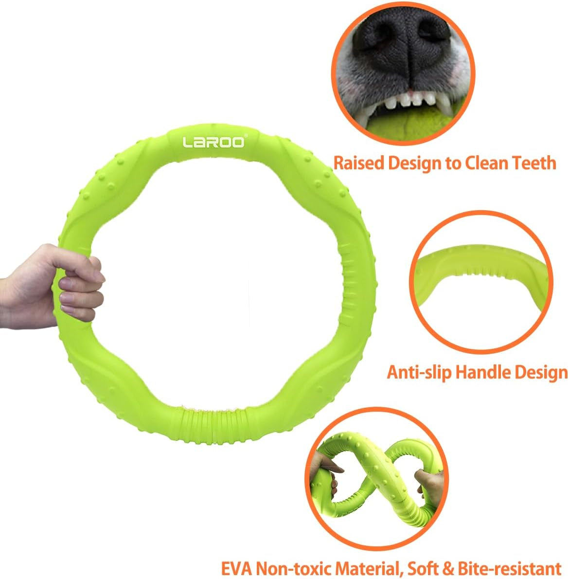 Dog Ring Toy - Durable Flying Ring for Fetch, Water Play & Training | Tough Chew-Proof Design for Aggressive Chewer Breeds, Easy-Throw Lightweight Frisbee for Medium/Large Dogs(Green/30Cm)