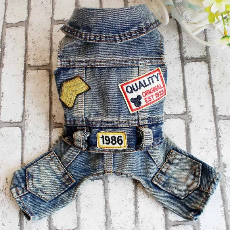 Dog Denim Overalls Puppy Jean Small Dog Costumes Pet Jean Jumpsuit Shirts Pants One-piece Outfits for Small medium Dogs