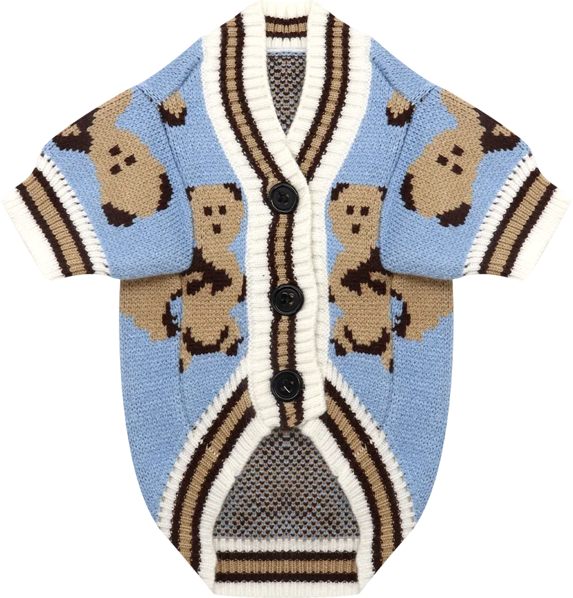 Luxury Dog Sweater Pet Cardigan Striped Knitted Dog Coat Chihuahua Warm Clothes Winter Jackets for Dog Bichon Dog Accessories