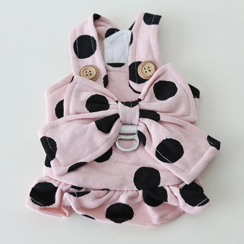 Luxury Small Chihuahua Costume Puppy Big Bowknot Pet Dog Harness Vest Dresses For Small Puppy Couple Cat Coat Yorkie Accessories