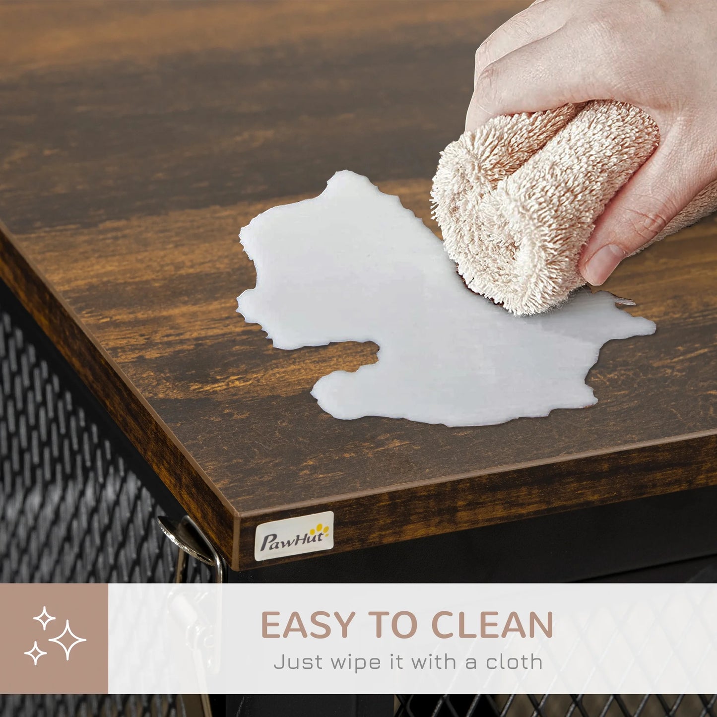 Furniture Style Dog Crate with Openable Top, Big Dog Crate End Table, Puppy Crate for Small Dogs, Spacious Interior, Pet Kennel, Brown, Black