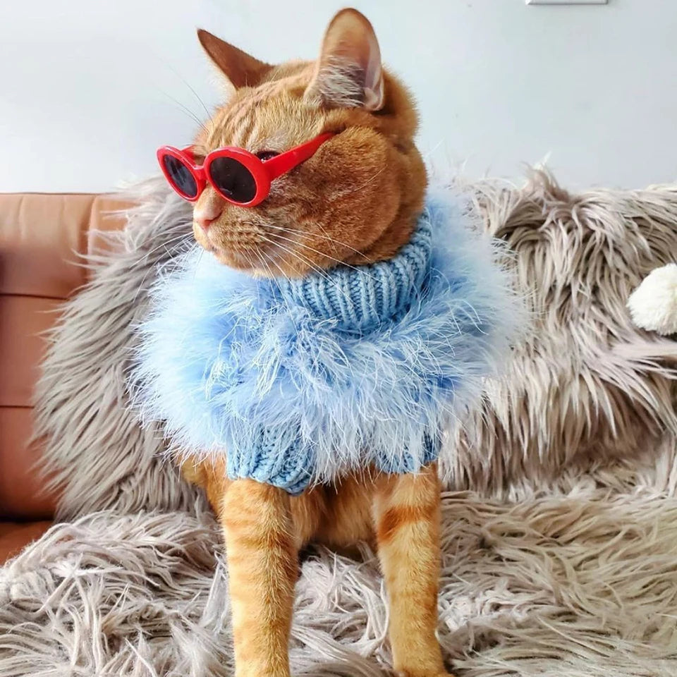 NONOR Fur Dog Coat Autumn and Winter Warmth Luxury French bulldog Pug Bichon Dog Sweater Pet Warm Core Yarn Pet Clothes