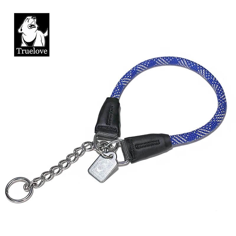 Truelove Pet P-Collar New Strong Metal Stainless Steel Nylon Braided Large Rope Training Dog Premium Designer Luxury TLC5374