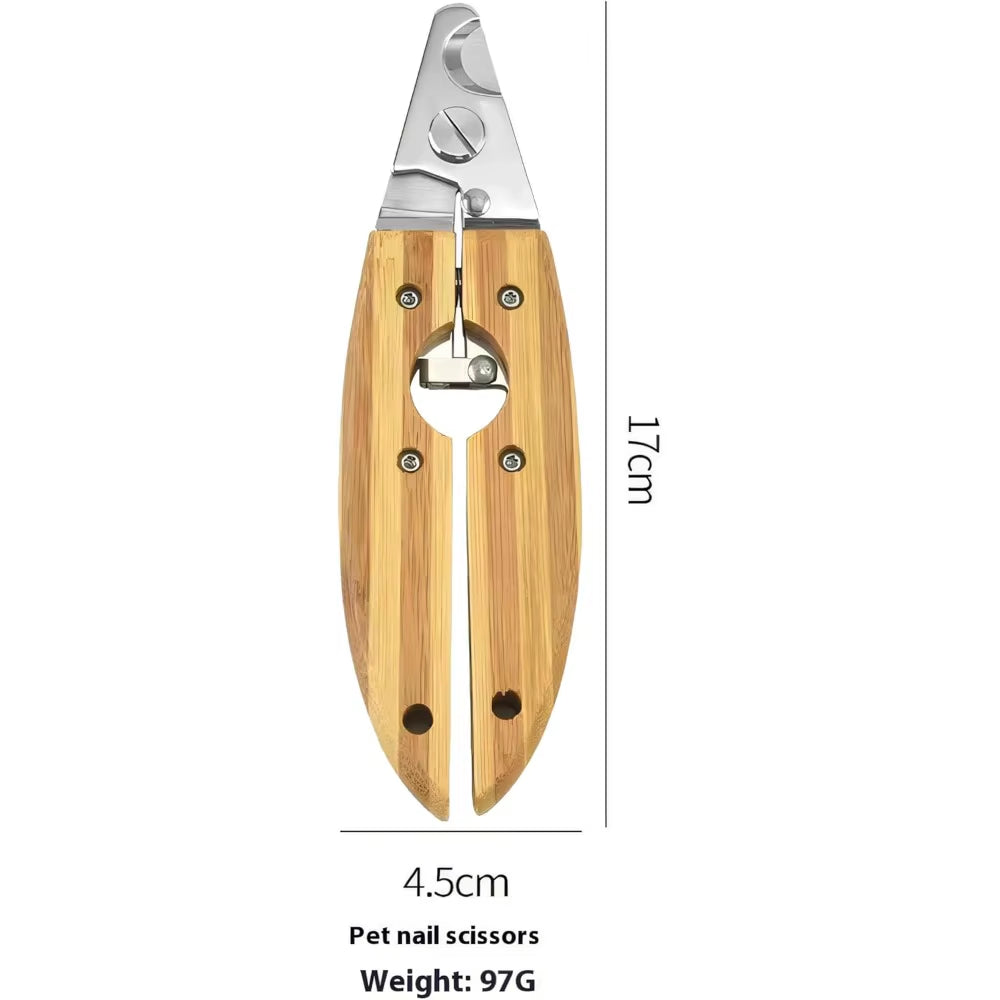Nail Clippers for Dogs and Cats - Pet Grooming Tool with ABS Handle and Stainless Steel Blade, Eco-Friendly Bamboo Look, Safe Gr