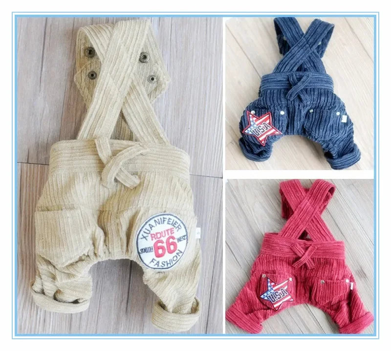 Japan and Korea pet autumn summer wear dog clothes cotton overalls pants Teddy Schnauzer clothes directly from the manufacturer