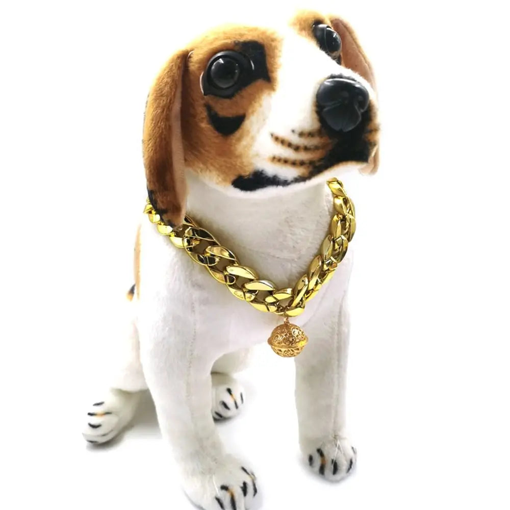 Luxurious Pet Dog Collar Cuban Chain Dog Chain Dog Collar Lock Gold Silver Dog Chain French Bulldog Pitbull Collar