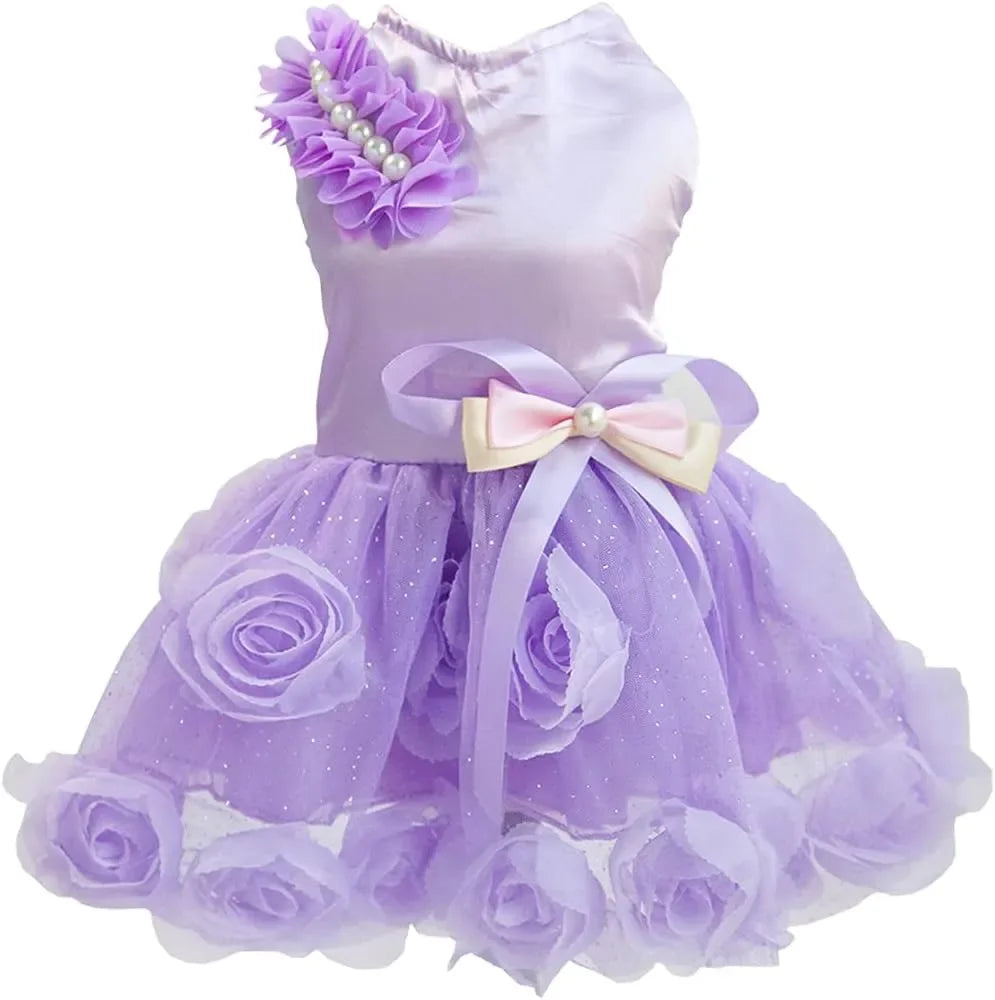 Luxury Princess Dress|Tutu Skirt Rose Flower Bowknot Dress