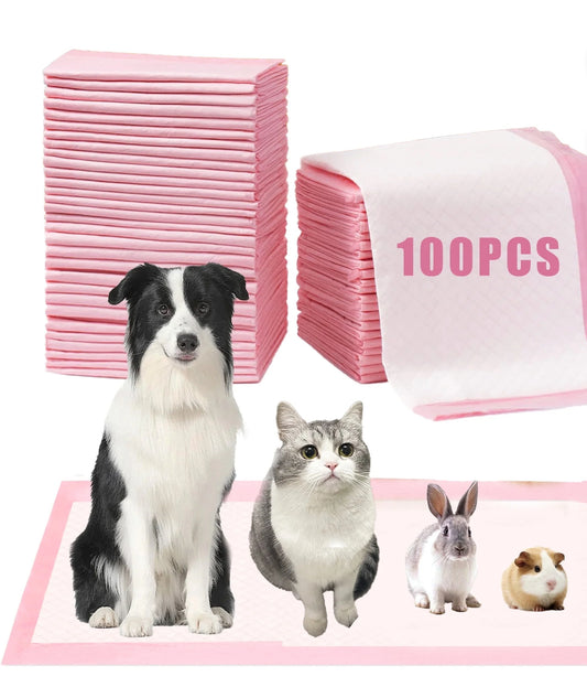 DEIKAL Pet Toilet Training Pads 100Count Disposable Puppy Pee Pads 18" x 13" for Dogs, Ultra Absorbent|Quick Dry|Leak-Proof Pet Potty Pads for Dog, Cat, Rabbits and Guinea Pigs (Pink)