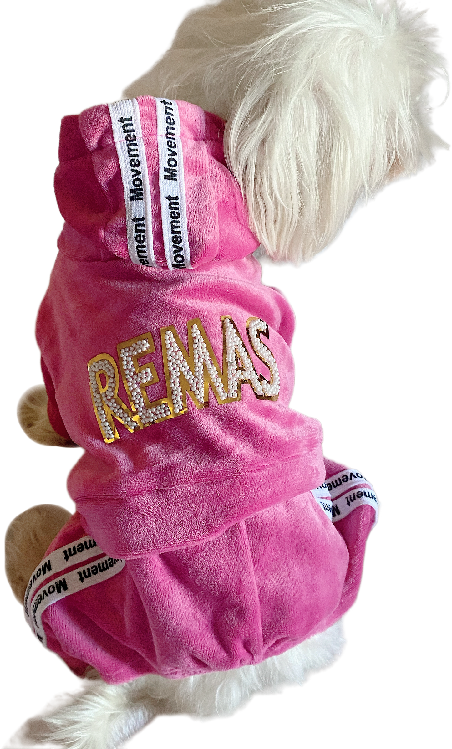 Pink Velvet Dog Jumpsuit