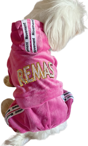 Pink Velvet Dog Jumpsuit