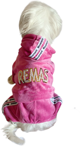 Pink Velvet Dog Jumpsuit