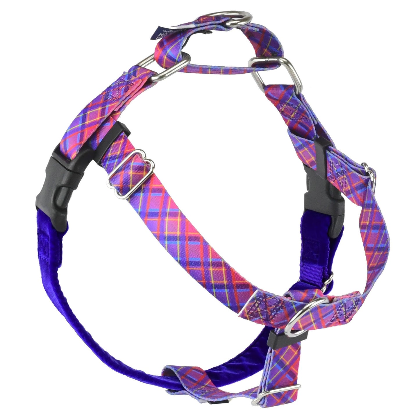 Neon Sunrise Pink Plaid Freedom No-Pull Dog Harness – EarthStyle
