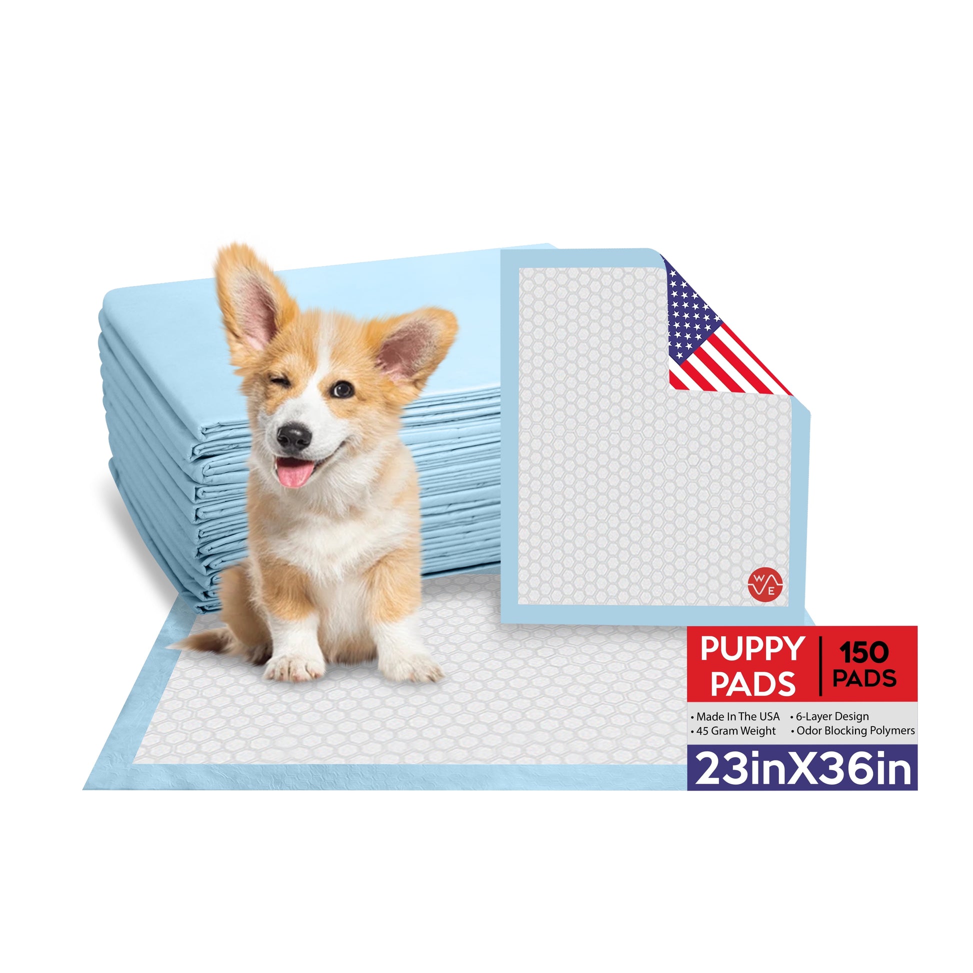 Large 150 Ultra Absorbent Pet Training and Puppy Pads, 23" X 36", Heavy Duty, Quilted, 65 Grams with Odor Blocking, Potty Training Pads for Pets and Puppies