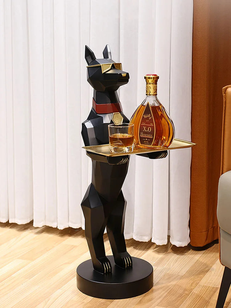 Room Decor Large Dog Statue Decoration Luxury LivingRoom TV Cabinet Sofa Corner Storage Tray Decoration Sculpture Home Accessory