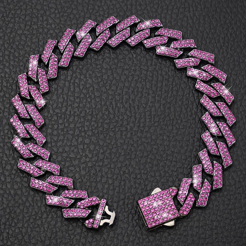 15MM Wide Diamond Luxury Necklace for cat dogs Bling  Jewelry Dog Chain Collar Cuban link Gold Chains for small medium Dogs pet