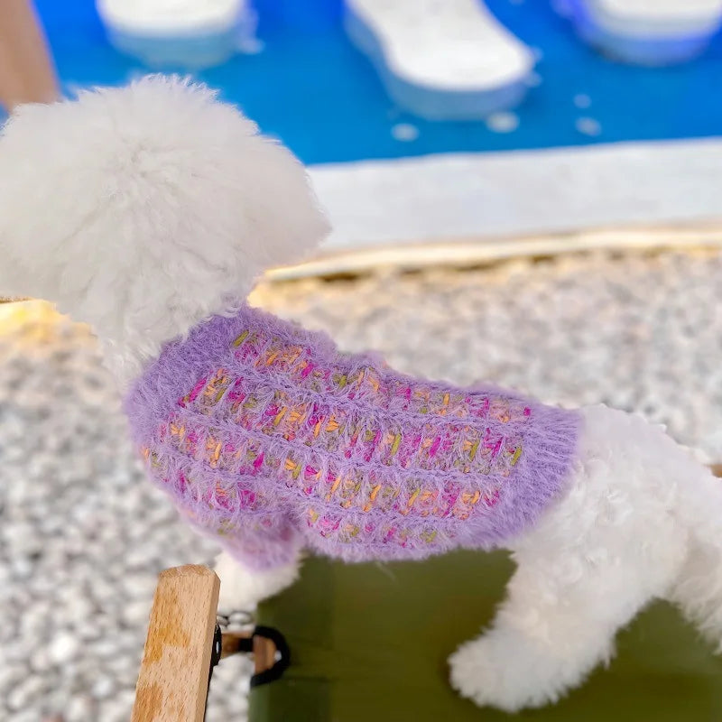 Winter Fleece Pet Dog Clothes Warm For Small Dogs Luxurious Dog Sweater Sweet Love Button Dog Coats Yorkshire Terrier Clothing