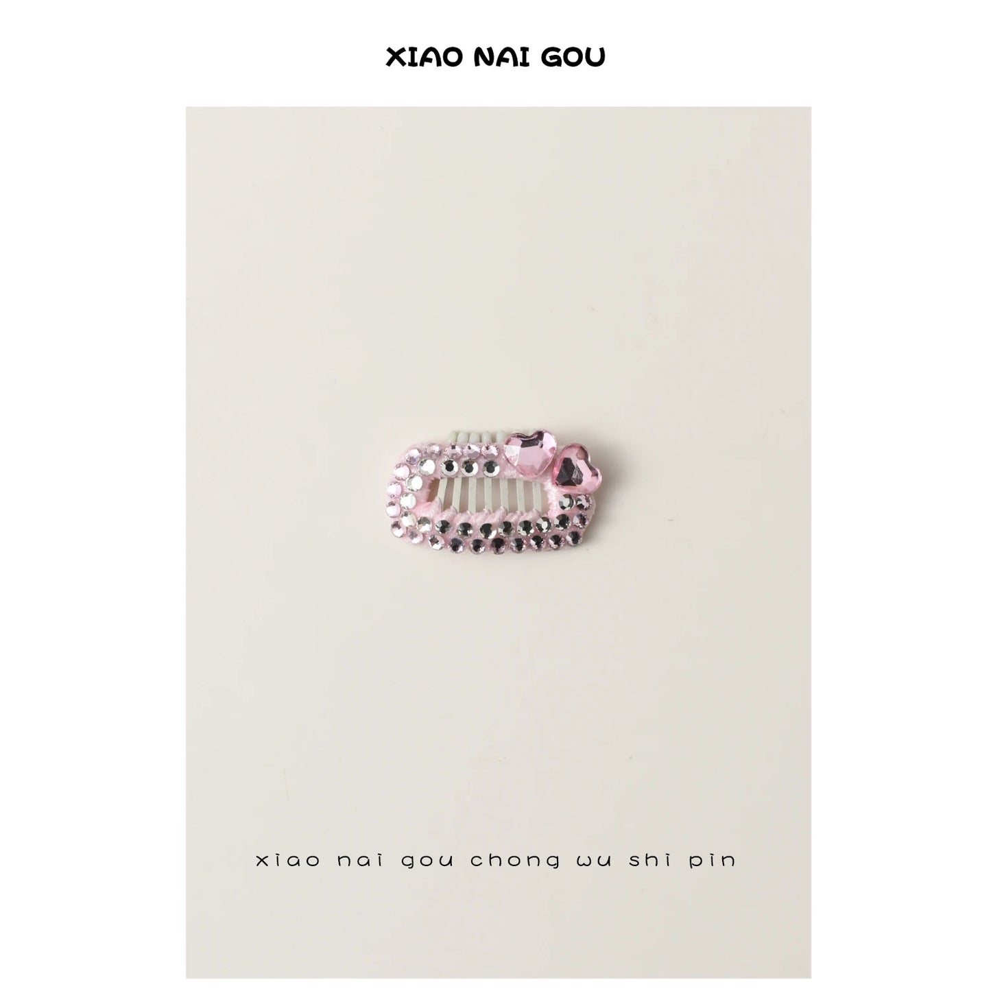 Luxury Pink Series Pet Dog Head-wear Supplies Fine Handmade Crystal Heart Bow Hairpins For Puppy Dogs Cute Hair Clips Jewelry