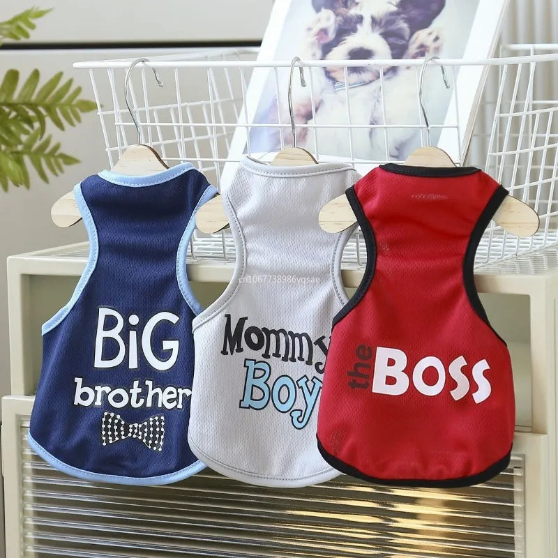 Summer Small Dog Vest Letter Print Pet Pullover for Chihuahua Schnauzer Puppy Clothing Soft Comfortable Pets Sleeveless T-shirt
